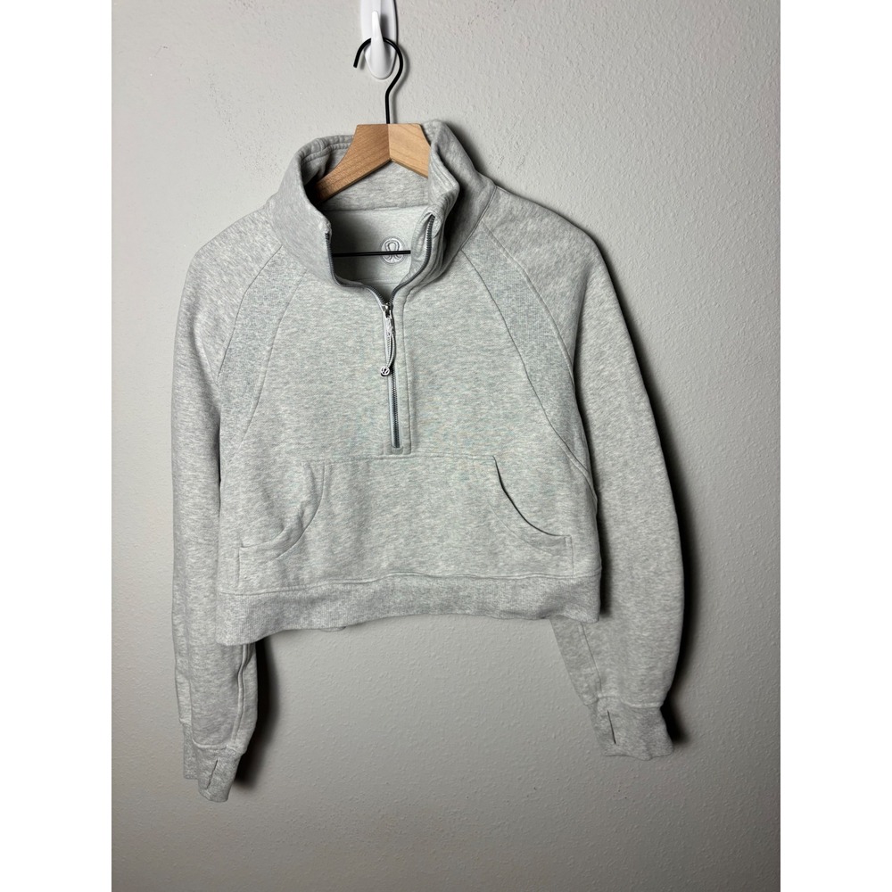 Lululemon Scuba Oversized Funnel-Neck Half Zip Heathered Light Grey M/L